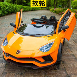 Children's electric car four wheeled double car with remote control baby car 1-3 toys 4-5 years old can seat two people. - virtualdronestore.com