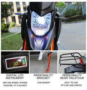 Electric Motorcycle  Extraordinary quality  72V 2000W  Transit motor  Two color optional - virtualdronestore.com