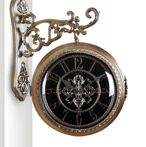 Meijswxj Saat Double-Sided Wall Clock Reloj Clock Relogio De Parede Duvar Saati Horloge Murale Living Room Wall Clocks Watch - virtualdronestore.com