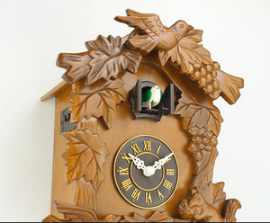 Retro Wooden Cuckoo Wall Clock Antique Style Bird Alarm Clock Watch Decoration Home Day Time Alarm Living Room - virtualdronestore.com