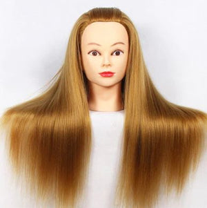 Cammitever 20 Inch Hair Styling Mannequin Head Blonde Hair Long Hair Hairstyle - virtualdronestore.com