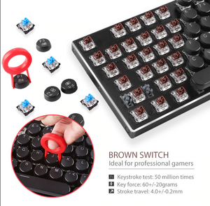 Redragon Waterproof IP67 K556-RK RGB LED Backlit Mechanical Gaming Keyboard Brown Switches 104 keys Anti-ghosting Round keycap - virtualdronestore.com