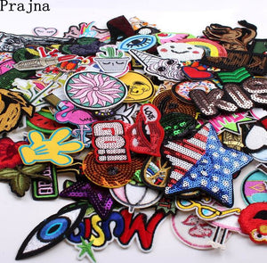 Prajna 30 Pcs Lot Random Cute Cartoon Patches Embroidery Iron Stickers for Kids - virtualdronestore.com
