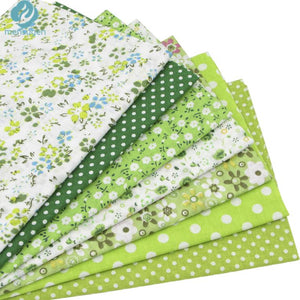 7pcs Green 100% Cotton Quilting Fabric for Diy Sewing Patchwork Kids Bedding - virtualdronestore.com