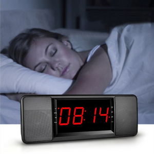 Multifunctional Digital Alarm Clock Radio with Wireless Bluetooth Stereo Speakers Support TF Card (Black) - virtualdronestore.com