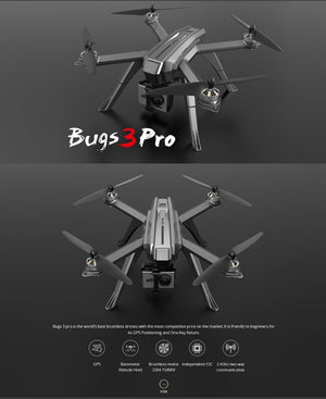 New MJX Bugs 3 Pro B3 PRO GPS RC Helicopter Professional RC Drone With WIFI 720P 1080P Camera Quadcopter Toys Gifts VS Bugs 5W - virtualdronestore.com