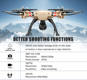 SYMA X8G X8HG X8HW Headless Mode 2.4G 6-Axis Drone with 8MP Camera 3D Roll RC Quadcopter Helicopter Transmitter BNF Version Toys - virtualdronestore.com