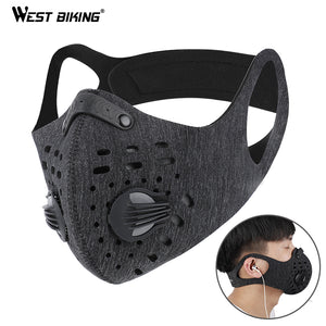 WEST BIKING N95 Dust-proof Cycling Mask With Filter Activated Carbon Bike Face Mask Outdoor Coronavirus Mask Bicycle Face Shield - virtualdronestore.com