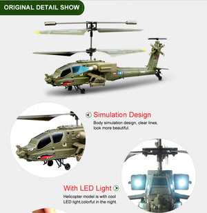 SYMA S109G Remote Control Dron copteApache Simulation Military RC Helicopter Combat Aircraft With Night Light Kid Toy Gift Funny - virtualdronestore.com
