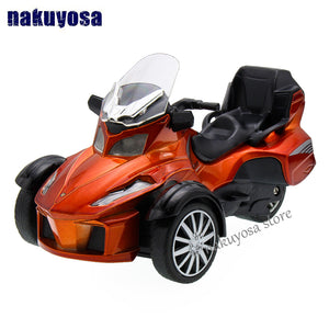 Bombardier inverted tricycle motorcycle model 1:16 alloy toy car acousto-optic pull back kid toy - virtualdronestore.com