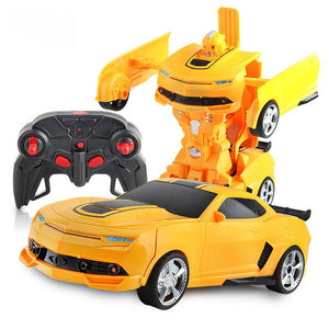 2 in 1 Transformation 2.4G RC Remote Control Deformation Robot Car Rechargeable RC Car Toys - virtualdronestore.com