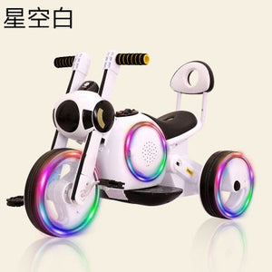 Kids Ride On Cars Electric  Motor Car for Children Three-Wheel Toy Car Early Education Music+Flash Wheel Light 1-6 Years Old - virtualdronestore.com