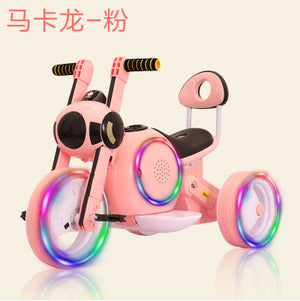 Kids Ride On Cars Electric  Motor Car for Children Three-Wheel Toy Car Early Education Music+Flash Wheel Light 1-6 Years Old - virtualdronestore.com