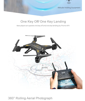 New RC Helicopter Drone Camera HD 640P/1080P WIFI FPV Selfie Drone Professional Foldable Quadcopter 20 Minutes Battery Life - virtualdronestore.com