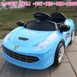Children Electric Car Four Wheels Double Drive 2.4G Bluetooth Remote Control Car Baby Ride on Car Toddler Toys Kids Car Robot - virtualdronestore.com