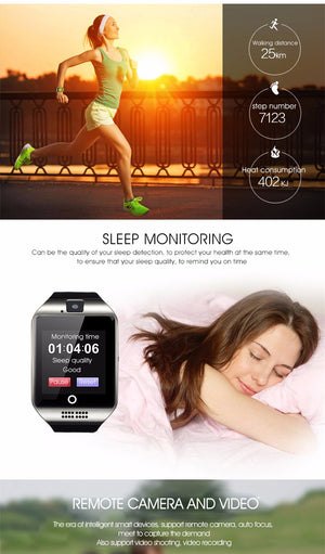 Smart Watch Clock Q18 With Sim Card Slot Push Message Bluetooth Connectivity Android Phone Better Than DZ09 Smartwatch Men Watch - virtualdronestore.com