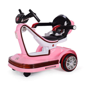 Music LED Children Electric Vehicles Remote Control Scooter Bumper Car Rotating Baby Electric Drift Car for Kids Ride on Toys - virtualdronestore.com