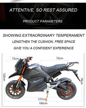 Electric Motorcycle  Extraordinary quality  72V 2000W  Transit motor  Two color optional - virtualdronestore.com