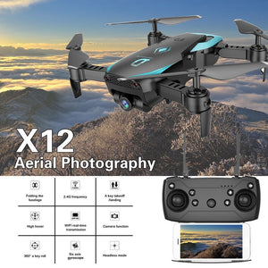 Drone Quadcopter X12 4CH RC Foldable Altitude Hold with Wifi Camera Live Video One Key Return Headless Mode 3D Flip - virtualdronestore.com