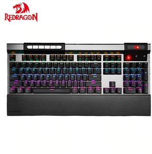 Redragon K563 SURYA RGB LED Backlit Mechanical Keyboard 104 Keys Anti-ghosting Wrist Rest Onboard Blue Switches for Desktop PC - virtualdronestore.com